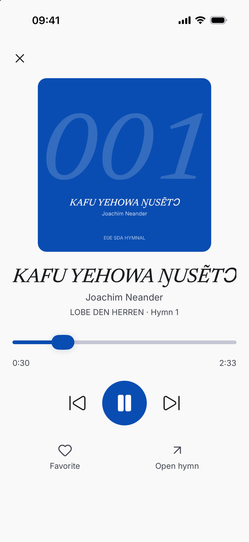 The audio player on a phone